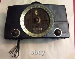Vintage Zenith Radio 1950s Made in the USA Tested Works Brown Color