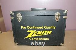 Vintage Zenith Radio & Television TV Tubes Serviceman's Carrying Case Sign FULL