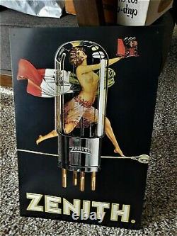 Vintage Zenith Radio tube tin sign rare British numbered 1994 N. O. S