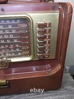 Vintage Zenith Trans-Oceanic Leather Clad Radio RARE