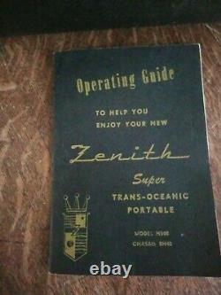 Vintage Zenith Trans-Oceanic Model H500 Radio Working With Operating Guide