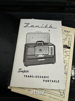 Vintage Zenith Trans Oceanic Model H500 Shortwave Radio With 2 Manuals