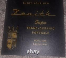Vintage Zenith Trans Oceanic Model H500 Shortwave Radio With 2 Manuals