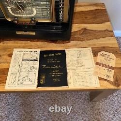 Vintage Zenith Trans Oceanic Model H500 Shortwave Radio With 2 Manuals