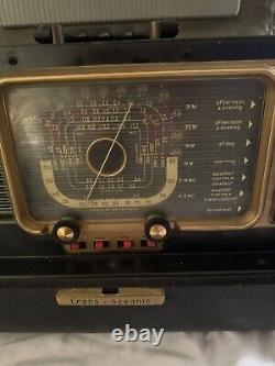 Vintage Zenith Trans Oceanic Wave Magnet H-500 Multi-Band Tube Radio Nice