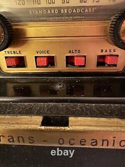 Vintage Zenith Trans Oceanic Wave Magnet H-500 Multi-Band Tube Radio Nice