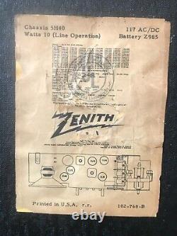 Vintage Zenith Trans Oceanic Wave-Magnet Multi Band Shortwave Radio works