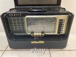 Vintage Zenith Trans-Oceanic Wave Magnet Radio Powers On L600 (no batt) 1954