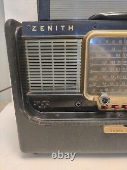 Vintage Zenith Trans Oceanic Wave Magnet Y600 Radio For Parts Turns On Read