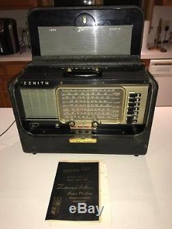 Vintage Zenith Transoceanic R600 Portable Ham Tube Radio with Manual Working