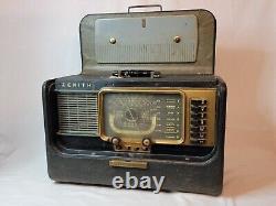 Vintage Zenith Transoceanic Tube Radio Model H500 Untested AS IS