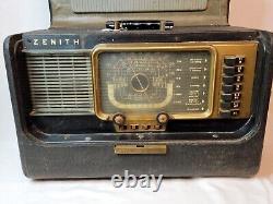 Vintage Zenith Transoceanic Tube Radio Model H500 Untested AS IS