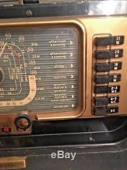Vintage Zenith Transoceanic Wave Magnet Radio Portable Tube Shortwave Weather AM