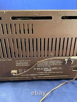 Vintage Zenith Tube AM/FM Radio Model MJ1035-1 WORKS GREAT