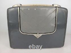 Vintage Zenith Tube Portable Radio Gray Flip Front Tip Top 4G903 (DEFECTIVE)