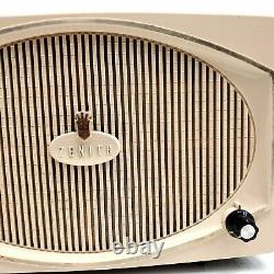 Vintage Zenith Tube Radio AM 1950's MCM Mid Century Modern Tabletop Works