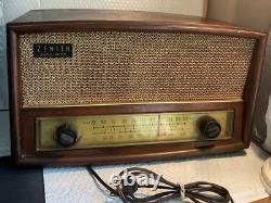 Vintage Zenith Tube Radio AM/FM Phono Input Model G730 Wood WORKS