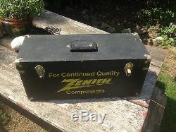 Vintage Zenith Tube Radio Carrying Case Repairman Service Tool Box Double sided