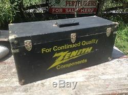Vintage Zenith Tube Radio Carrying Case Repairman Service Tool Box Double sided
