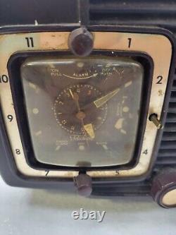 Vintage Zenith Tube Radio Model S-20558 Bakelite 1940's Works Alarm Clock