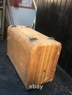 Vintage Zenith Tube Radio Wood Luggage Suit Case 15in x 6in x 9in Working