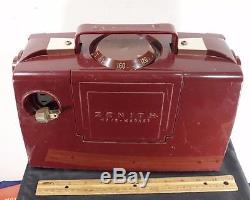 Vintage Zenith Wave Magnet M505 Portable Tube Radio