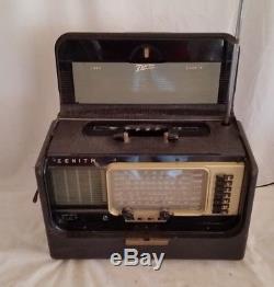 Vintage Zenith Wave Magnet Trans-Oceanic Radio Model A600 6A40-6A41 Working