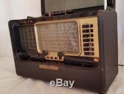 Vintage Zenith Wave Magnet Trans-Oceanic Radio Model A600 6A40-6A41 Working