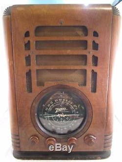 Vintage Zenith Wood Tube Radio Tombstone 5S127 Untested Great For Restoration