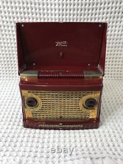 Vintage Zenith Zennette 4G800 Bakelite Portable Radio Chorded (Tested) (3A)