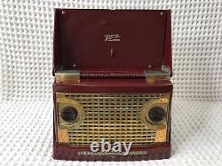 Vintage Zenith Zennette 4G800 Bakelite Portable Radio Chorded (Tested) (3A)