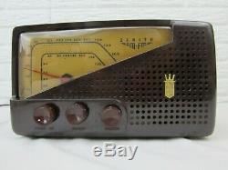 Vtg 50s ZENITH AM-FM Bakelite TUBE SPLIT FACE Radio Model No. G723 Rare