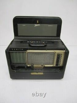 Vtg Zenith B600 Trans-Oceanic Wave Magnet AM SW Portable Tube Radio 6A40 As Is
