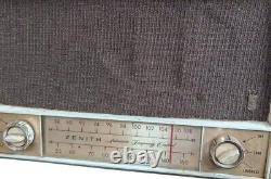 Vtg Zenith C725 AM FM Tube Table Radio Phono 1959 Green Works