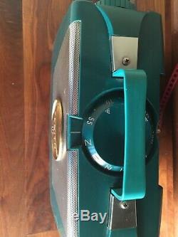 Vtg Zenith L505 Vintage 1953 Portable Tube Radio with Wave Magnet Teal Space Age