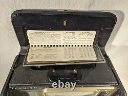 Vtg c1958 Zenith Trans-Oceanic Wave Magnet A600 6A40 Radio with Log Book Works