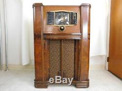 WORKING 1942 Antique Black Dial Long Distance Zenith Tube SW Radio Console 8S661