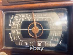 Wood Zenith Vintage Tube Radio NOT Working SHORT WAVE Table Top Orig Dial #6S527