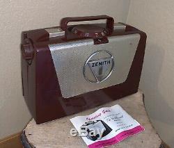 Working Zenith Portable Wave Magnet Tube AM Radio 1950s Vintage Retro M505