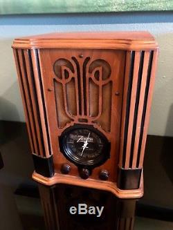ZENITH'30's Antique Wood Tube Radio Black Dial Tombstone Rare / Beautiful