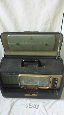 ZENITH TRANSOCEANIC RADIO MODEL H500 CIRCA 1951 Works Great Free S&H