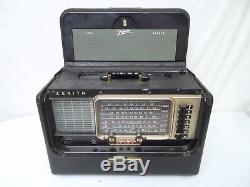ZENITH TRANS-OCEANIC B600 PORTABLE AM / SHORTWAVE TUBE RADIO Plays with Issue