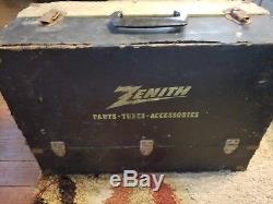 ZENITH TV Radio Tube Repair Tool Box Case Suitcase Full of Vacuum TUBES Boxes