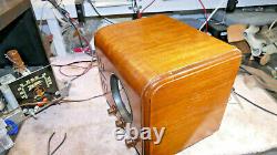 Zenith 1938 5-S-250 AM/Short Wave Cube Radio Beautiful Wood Cabinet (Working)