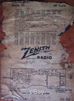 Zenith 1946 Radio Model # 8H034Z