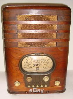 Zenith 5S 327 Tombstone Race Track Dial Radio 1939 Deco