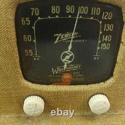 Zenith 6G501M Tube Radio Wavemagnet Universal Portable SW Long Distance UNTESTED