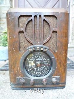 Zenith 6S330 Wood Tombstone ST Tube Radio Working OEM Knobs Unrestored