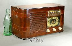 Zenith 6S527 Deco Wood Cabinet Pushbutton Tube Radio AM/SW w Lighted Dial