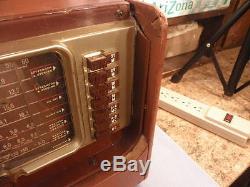 Zenith A600L Brown Leather Transoceanic AM & 6 SW Bands Tube Radio 1958 NR
